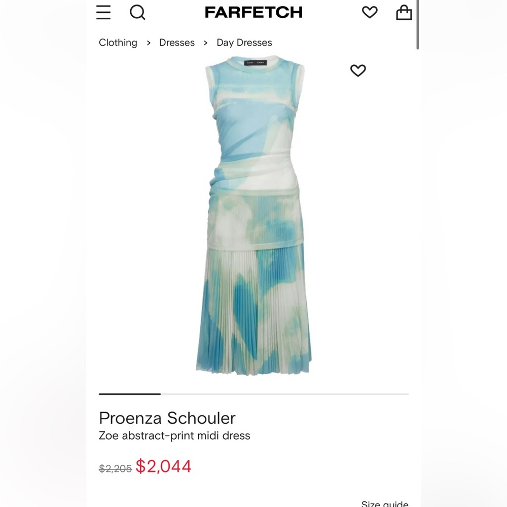 PROENZA SCHOULER Layered printed chiffon dress NWT - Picture 6 of 12
